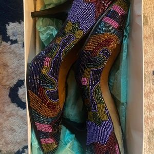 Vintage Caparros Beaded Heels and Purse